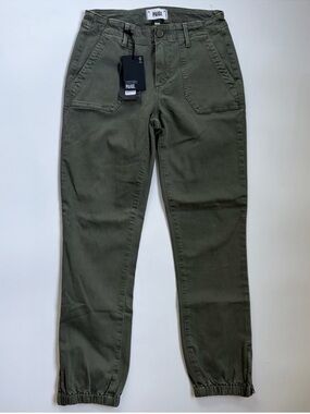 NWT PAIGE Mayslie Mid Rise Utility Jogger Pants Ivy Green 25